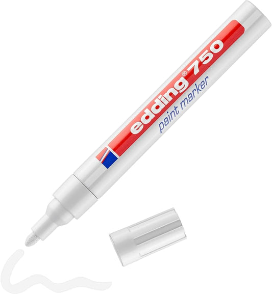 edding Lackmarker 750 - Präziser Weißer Lackstift 2-4mm für professionelle Markierungen