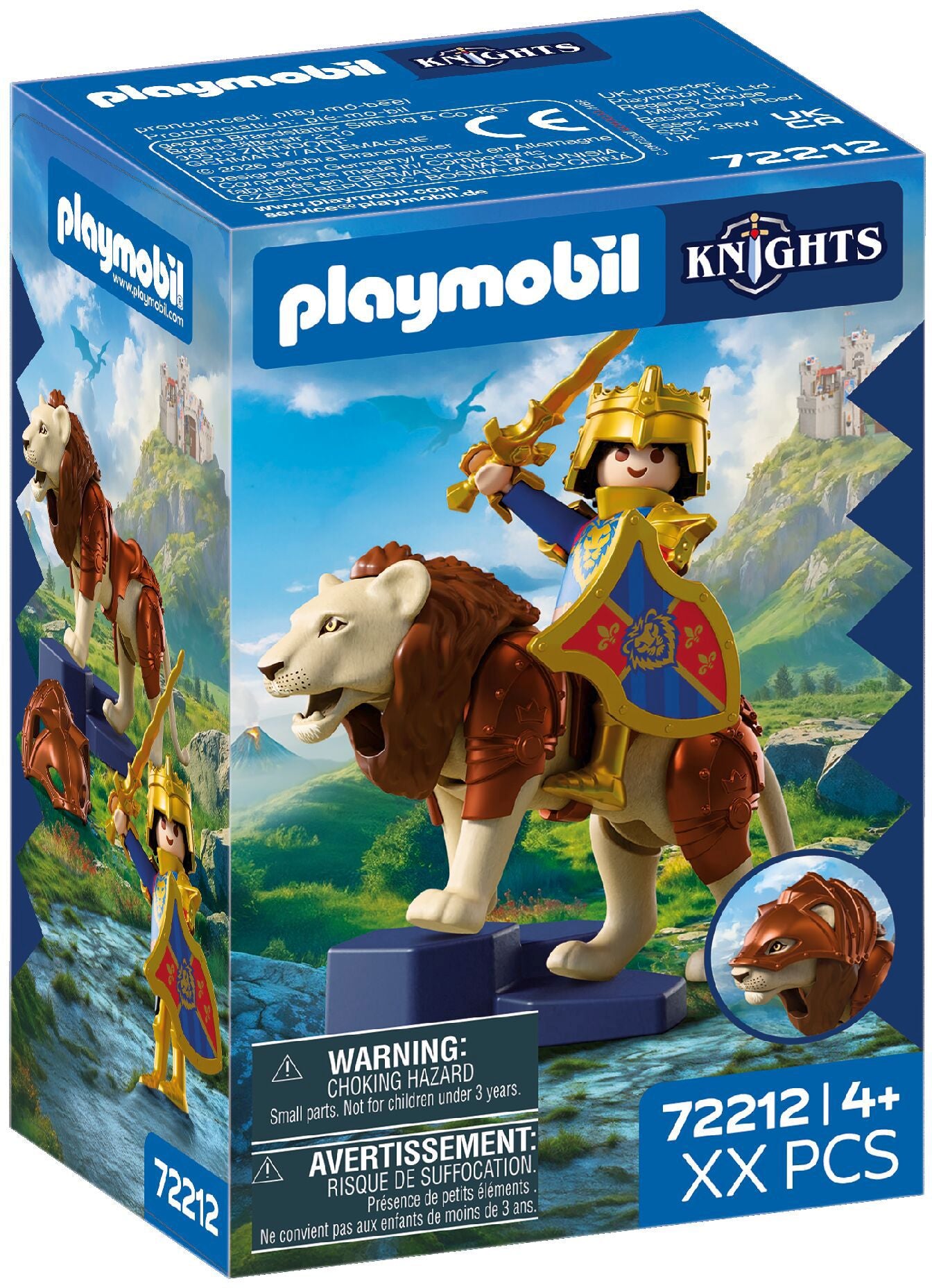 PLAYMOBIL Löwe mit goldenem Ritter – Ritterfigur