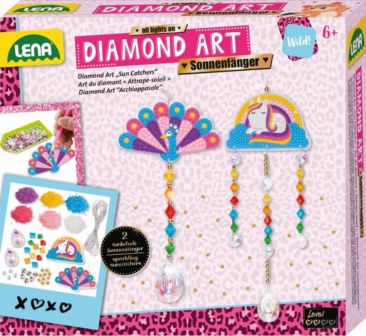 LENA® Diamond Art Sonnenfänger - Funkelndes Bastelset für Kinder ab 6 Jahren