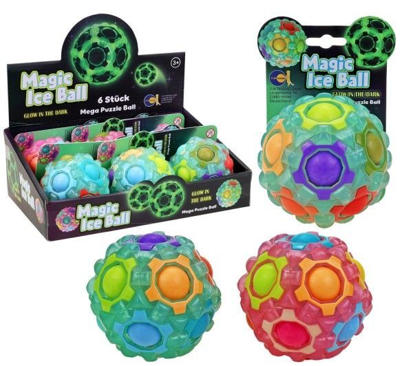 Magic Ice Ball Glow in the Dark Knobelball Ø 75mm (1 Design)