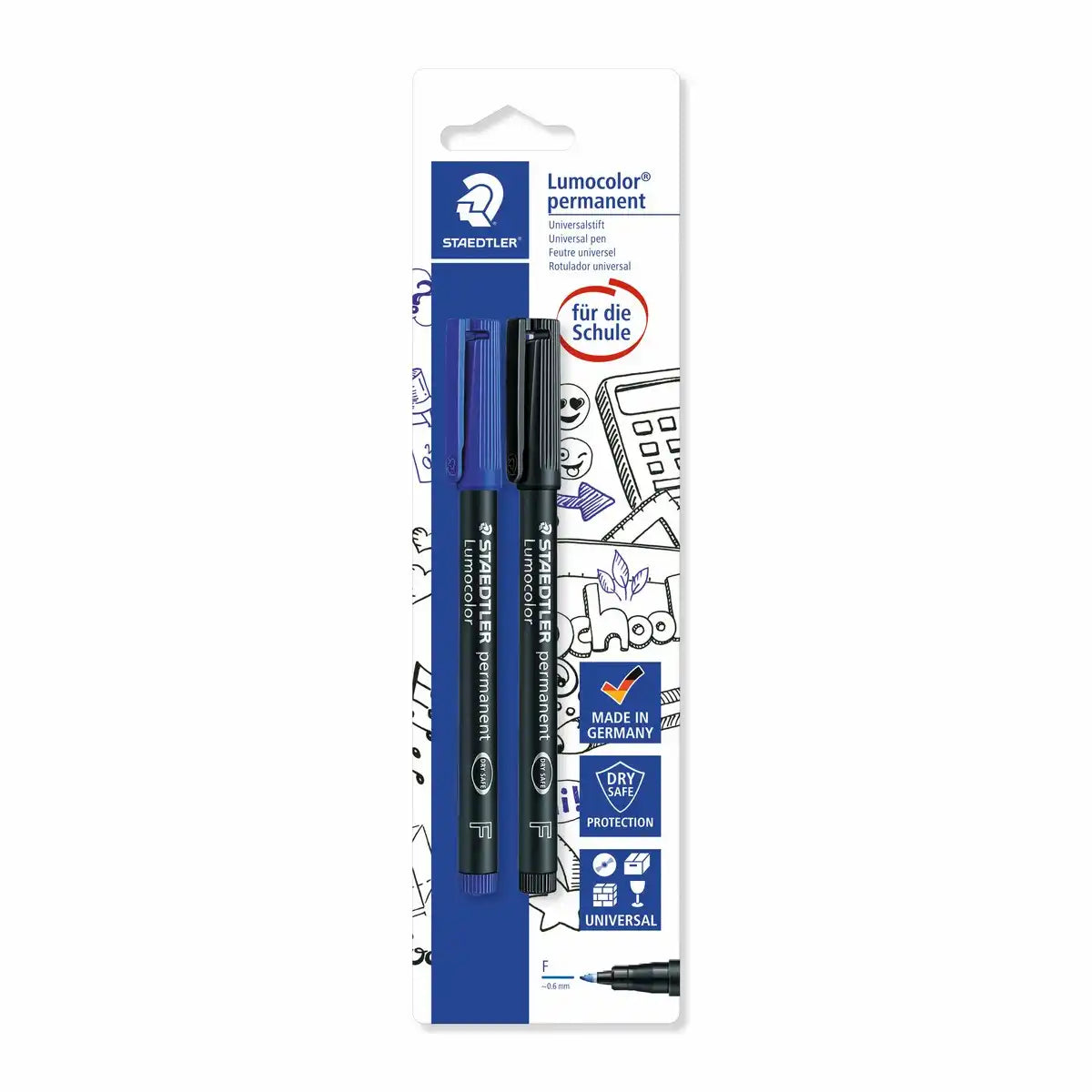 STAEDTLER Lumocolor Permanent-Folienstifte Set - Präzise Markierungen in Blau & Schwarz