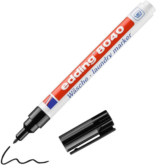 edding Wäschemarker 8040 - Permanent Textilmarker für alle Stoffe (schwarz)