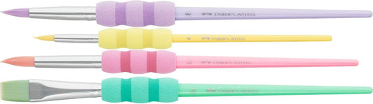 Faber-Castell Aquarellpinsel Pastell Soft-Touch 4er-Set Gr. 4 8 10 12