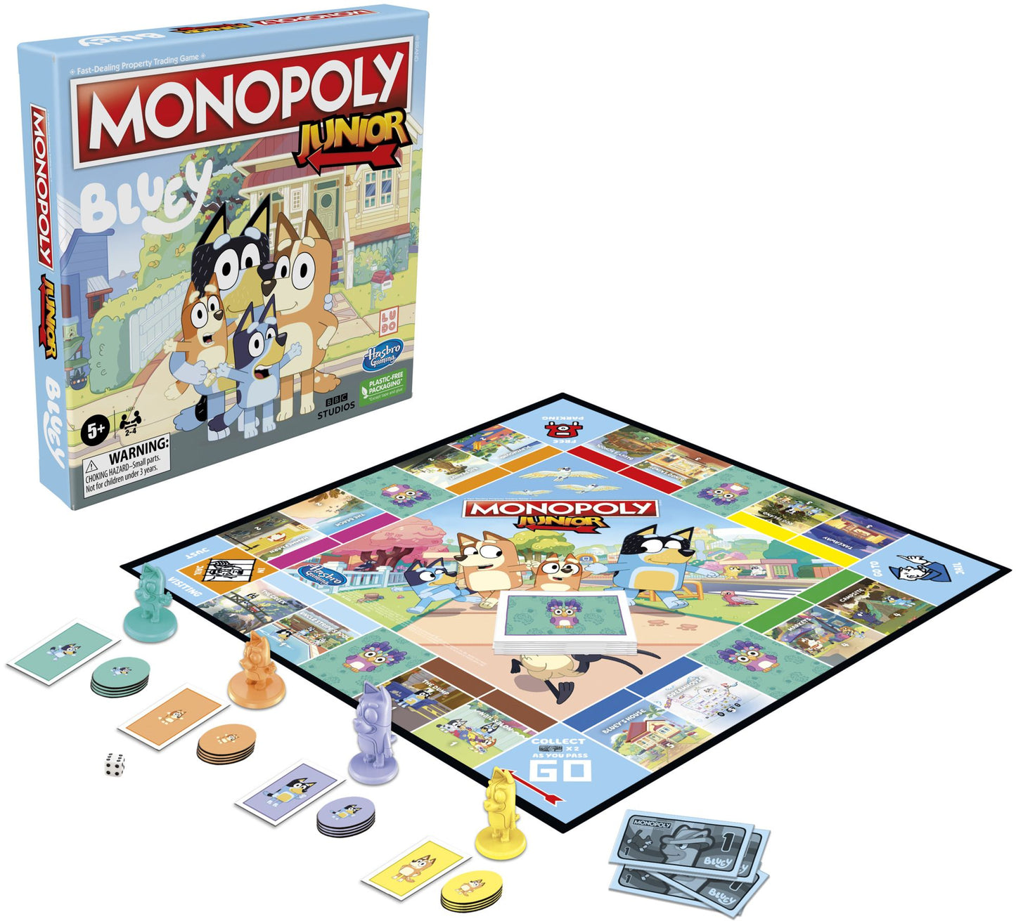 Hasbro Monopoly Junior Bluey – 2–4 Spieler, ab 5 Jahren