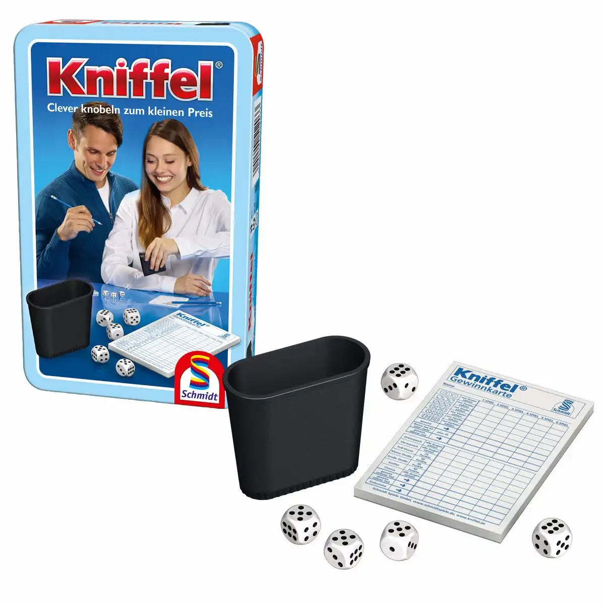 Mitbringspiel Kniffel Metalldose