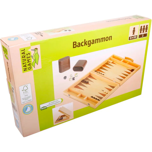 Premium Backgammon Set aus Holz - Klassisches Strategiespiel für die ganze Familie