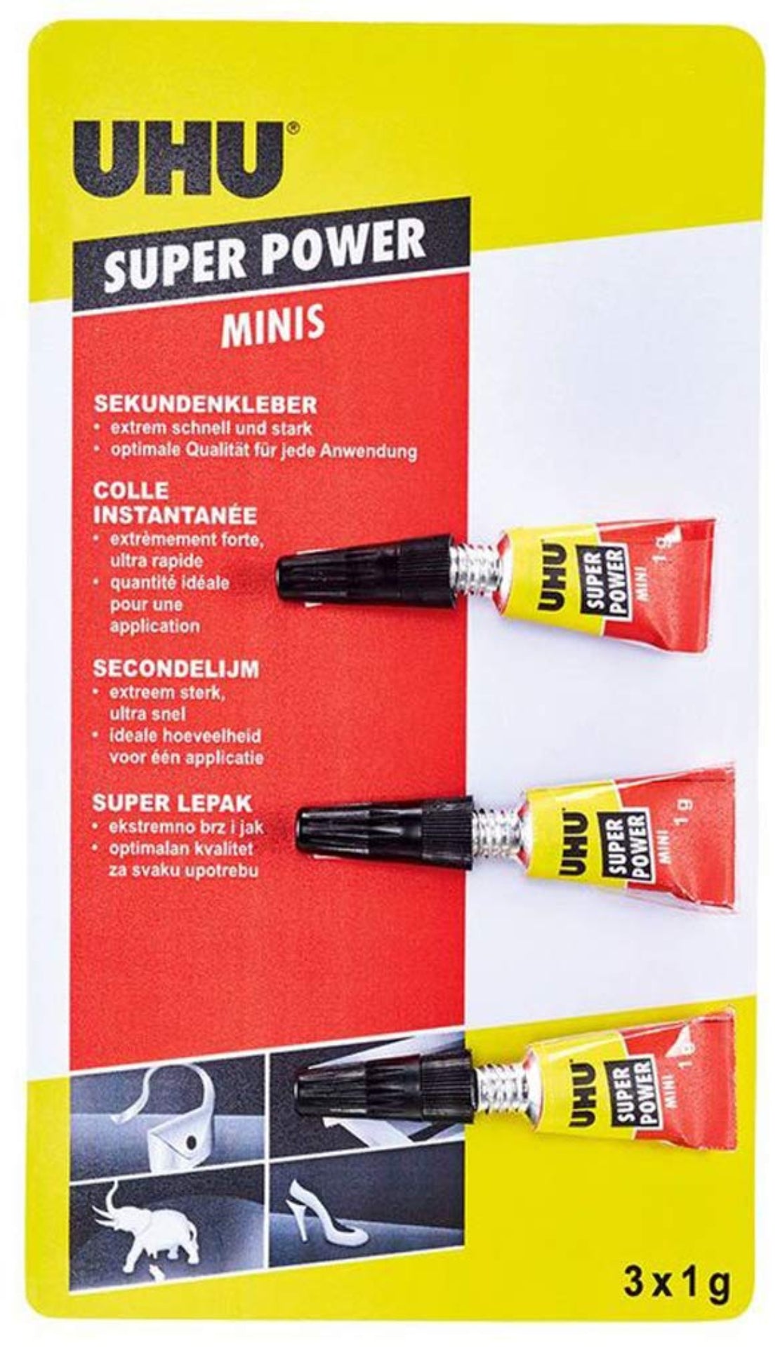 UHU Sekundenkleber Minis 3x1g