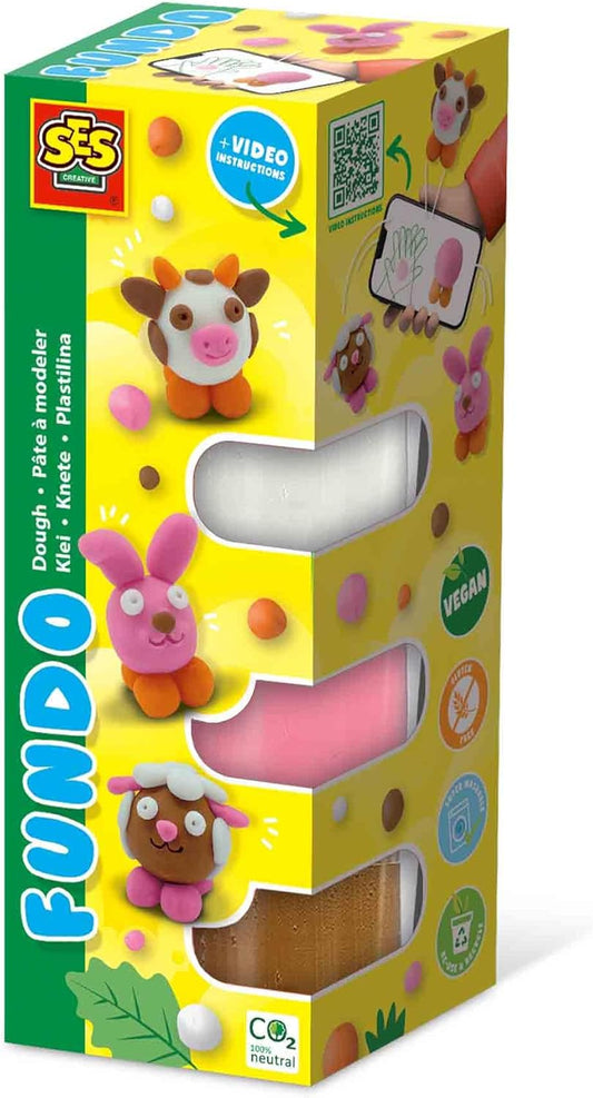 SES Creative FunDo Knete-Bauernhof Tiere - Kreatives Knetset für Kinder ab 3 Jahren