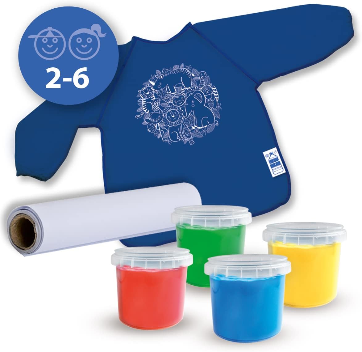 SES Eco Fingerfarben Set mit Bastelschürze 24924