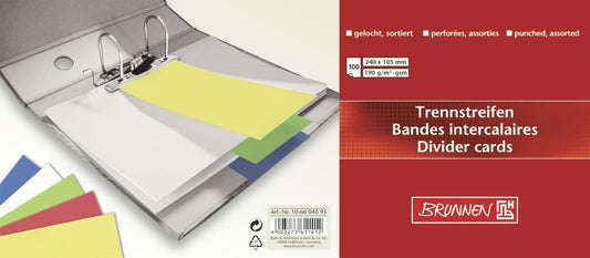 Brunnen Trennstreifen - 100 Stück bunte Karton-Register für perfekte Organisation