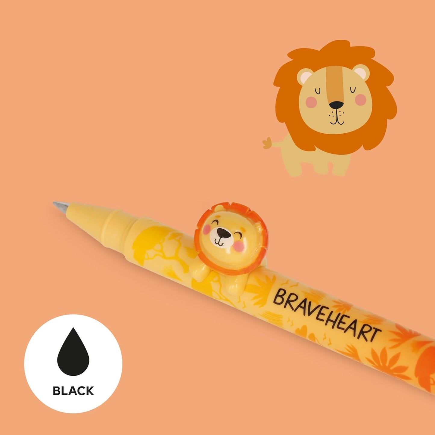 LEGAMI Gel Pen Lovely Friends Löwe – Schwarz, 0,5 mm