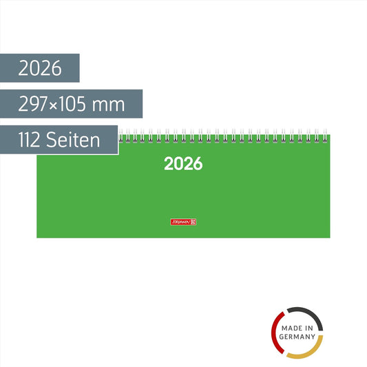 Querterminkalender 2026 - Modell 772 - Grün - Wire-O-Bindung