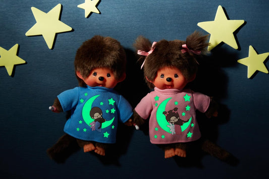 Monchhichi Mädchen Glow in the Dark 20cm rosa/braun