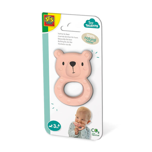 SES Creative Beißring BO der Bär - 100% Naturkautschuk Babyspielzeug