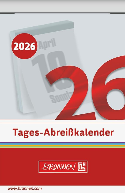 BRUNNEN Tagesabreißkalender Nr. 3 - 2026 - Blattgröße 54 × 80 mm