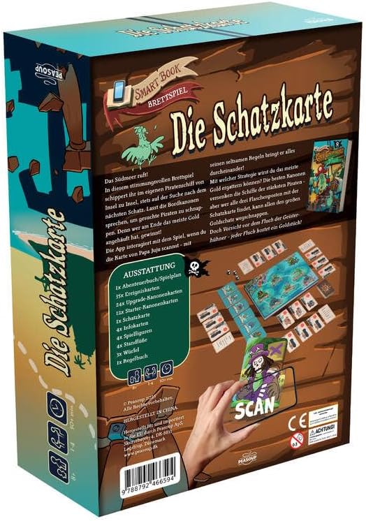 Die Schatzkarte – Piraten-Brettspiel, 2–4 Spieler ab 8 J.