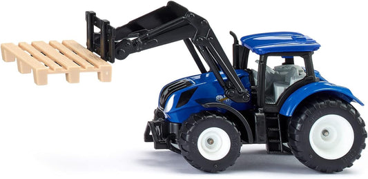 siku 1544 New Holland Traktor mit Palettengabel - Detailgetreues Spielzeugmodell