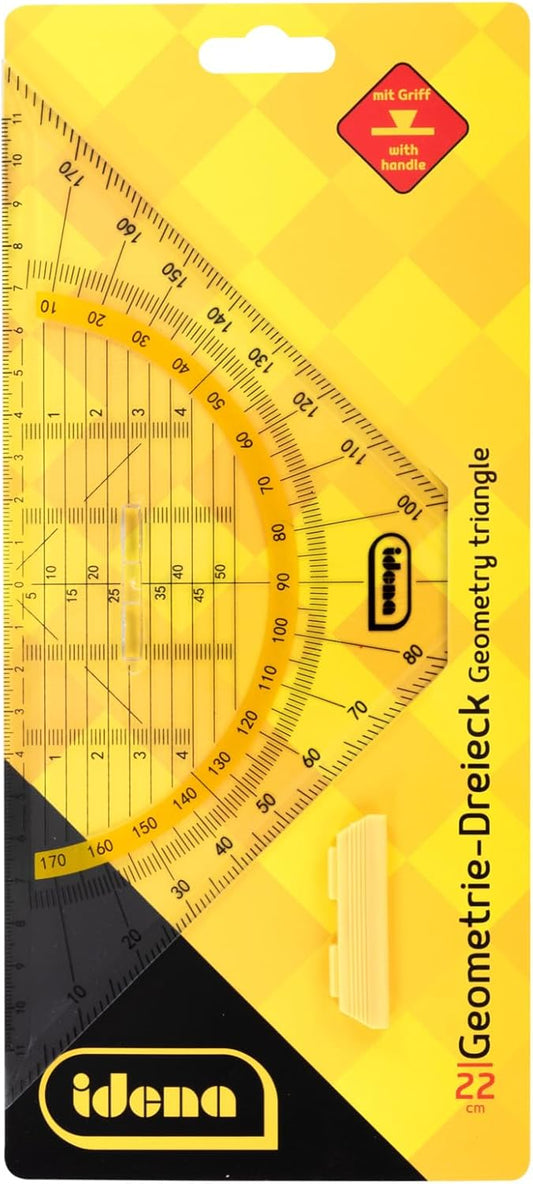 Idena Geodreieck mit Griff 22cm transparent