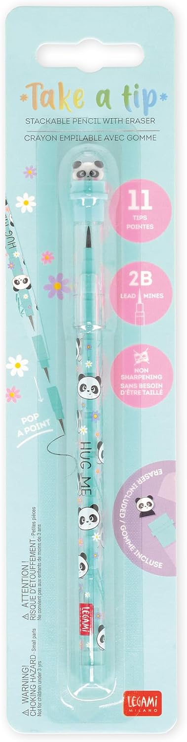 LEGAMI Take a Tip Bleistift Panda – 11 Minen 2B + Radierer