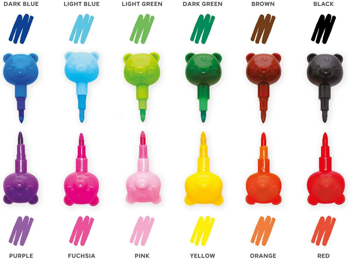 LEGAMI Dream in Colour 12 Buntstifte Teddy Bear stapelbar