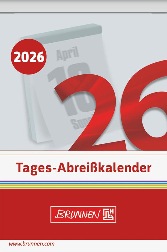 BRUNNEN Tagesabreißkalender 2026 - Wandkalender mit Humor und Wissenswertem