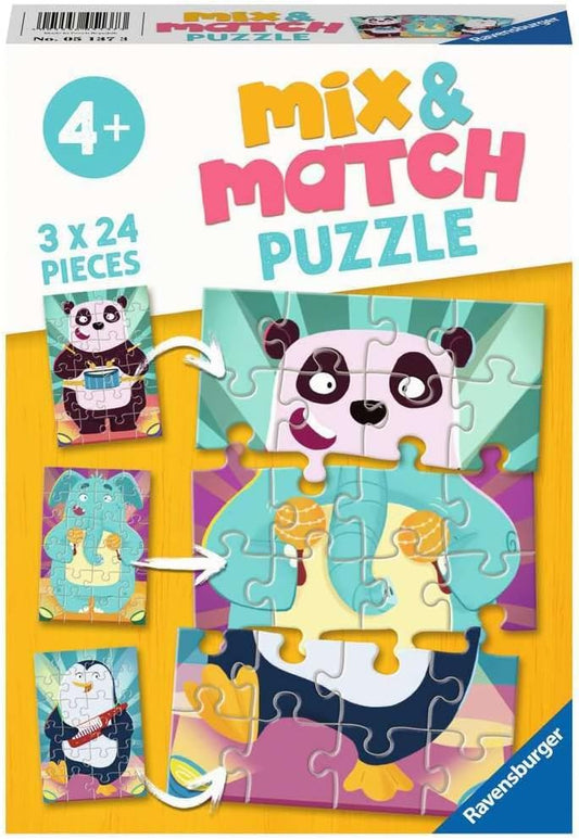 Ravensburger Mix&Match Puzzle - Kreative Tierwelt für kleine Entdecker (3x24 Teile)