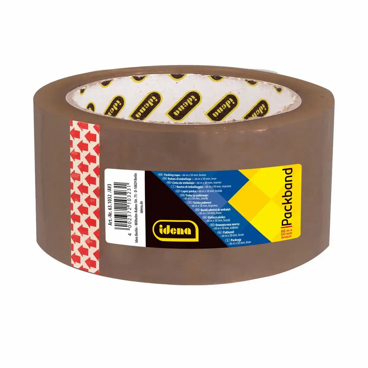 Idena Packband Geräuscharm - Premium Klebeband Braun 5cm x 66m für Profis