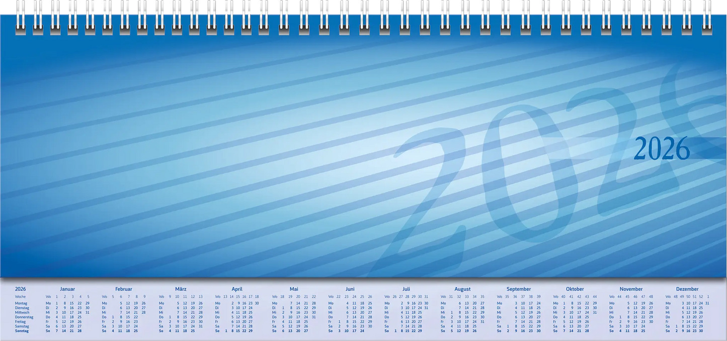 rido Sequenz Wochenkalender 2026 - Querformat mit Wire-O-Bindung