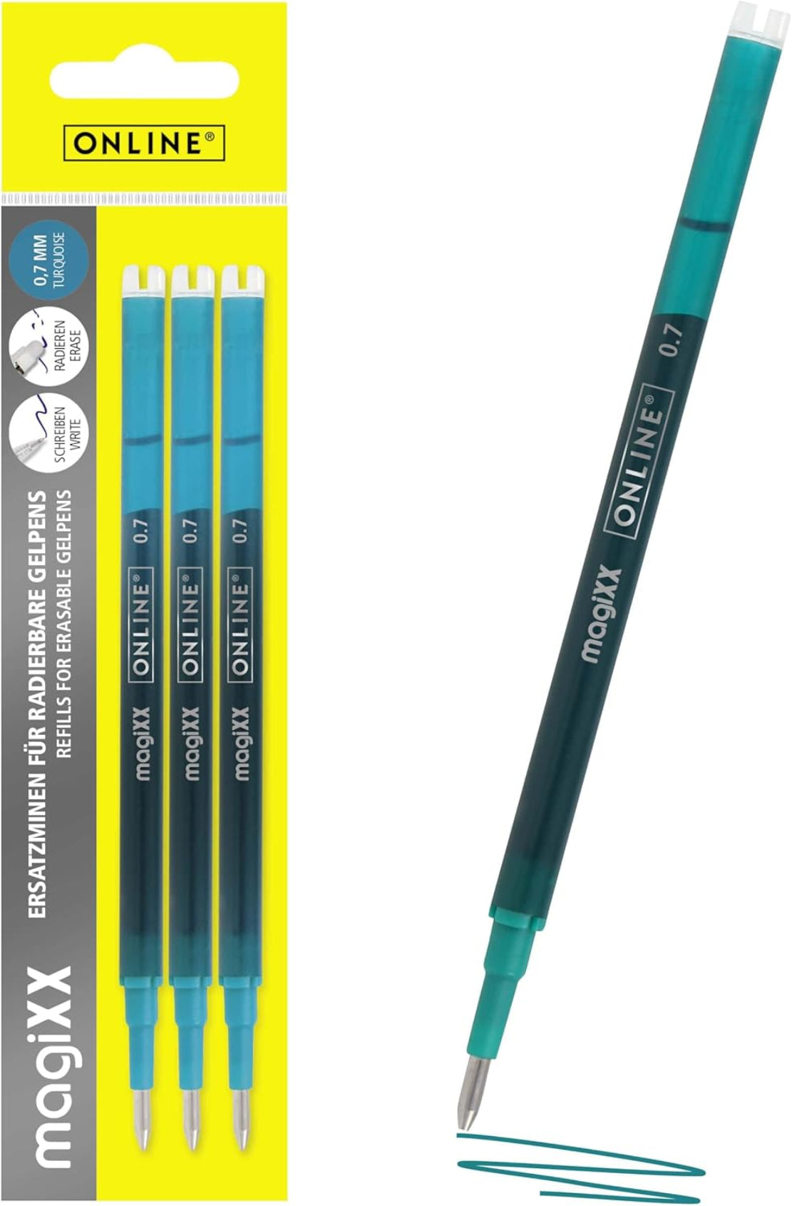 Gelmine 0,7mm radierbar türkis 3 St. ONLINE PEN