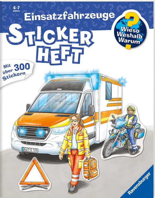 Einsatzfahrzeuge Stickerbuch - Über 300 Sticker für Fahrzeugfans ab 4 Jahren