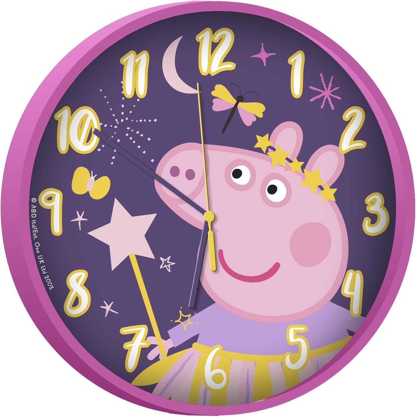 Peppa Pig Wanduhr 25 cm - Kinderuhr analog & leise