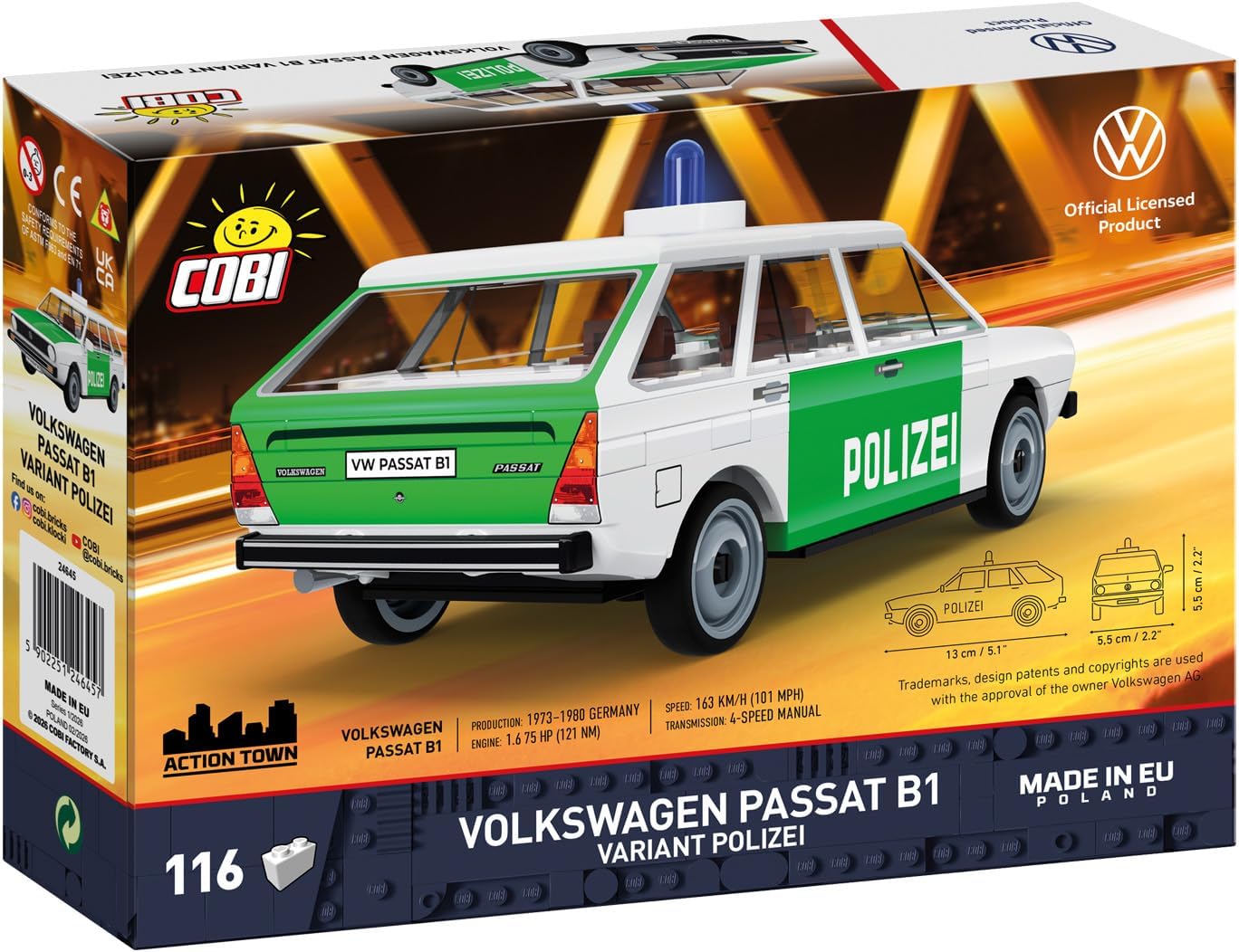 COBI VW Passat B1 Variant Polizei Bauset 116 Teile