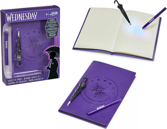 Wednesday Addams Geheimes Tagebuch mit UV-Stift - 144 Seiten Gothic Schreibset