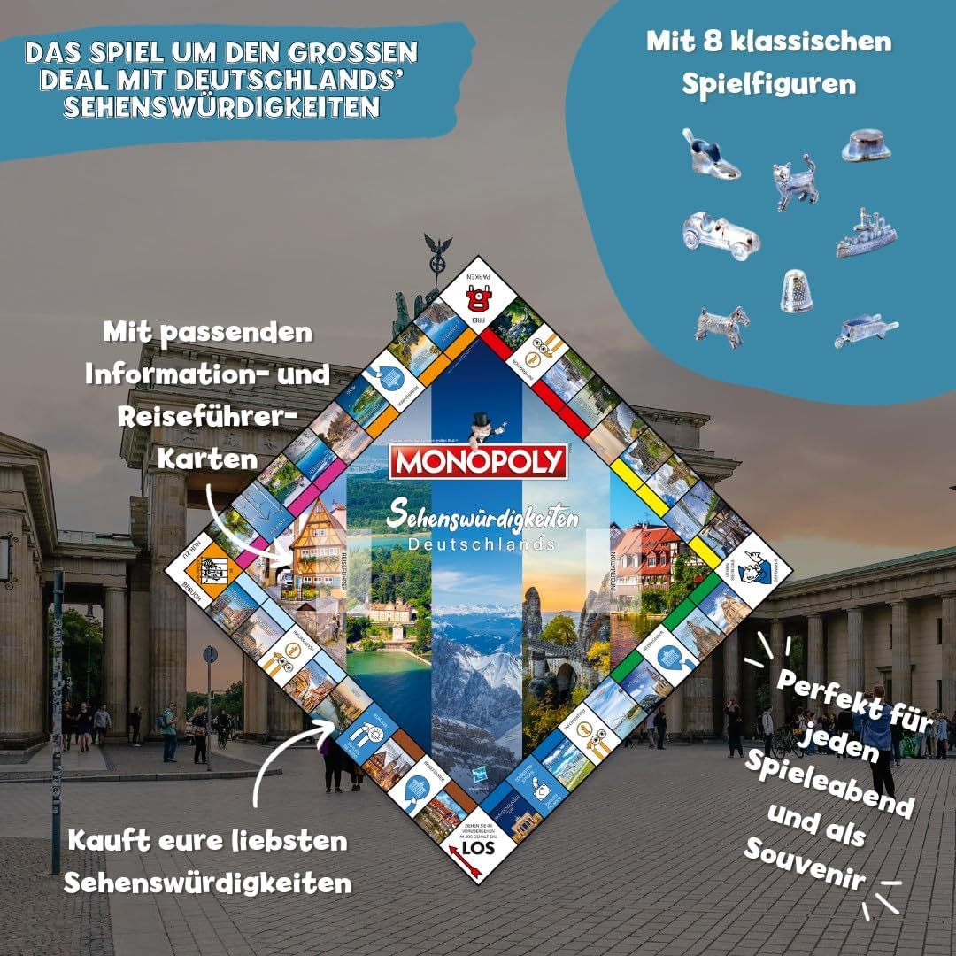 Monopoly Sehenswürdigkeiten Deutschlands - Brettspiel ab 8 Jahren