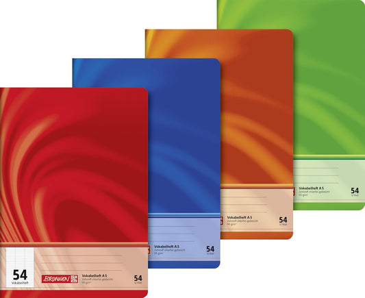 BRUNNEN Vokabelheft A5 - Perfekt für Sprachen lernen (32 Blatt, Lineatur 54)