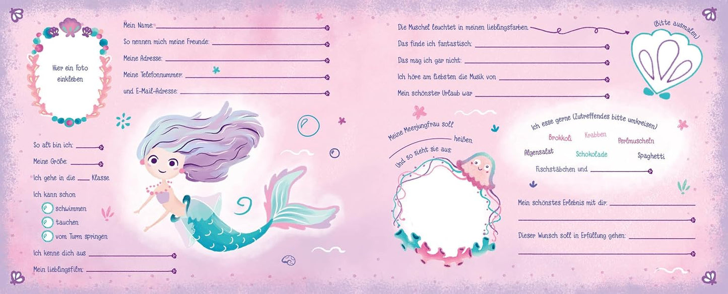 Mein Freundebuch Meerjungfrau mit Geburtstagskalender