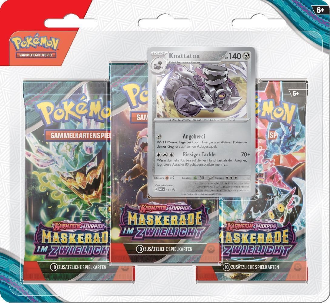 POKEMON 45881 PKM Pokémon KP06 Maskerade im Zwielicht Blister 3er-Pack