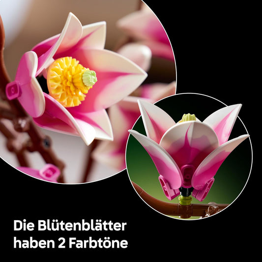 LEGO BOTANICALS Magnolienzweig - 5 Zweige Blumendeko Set