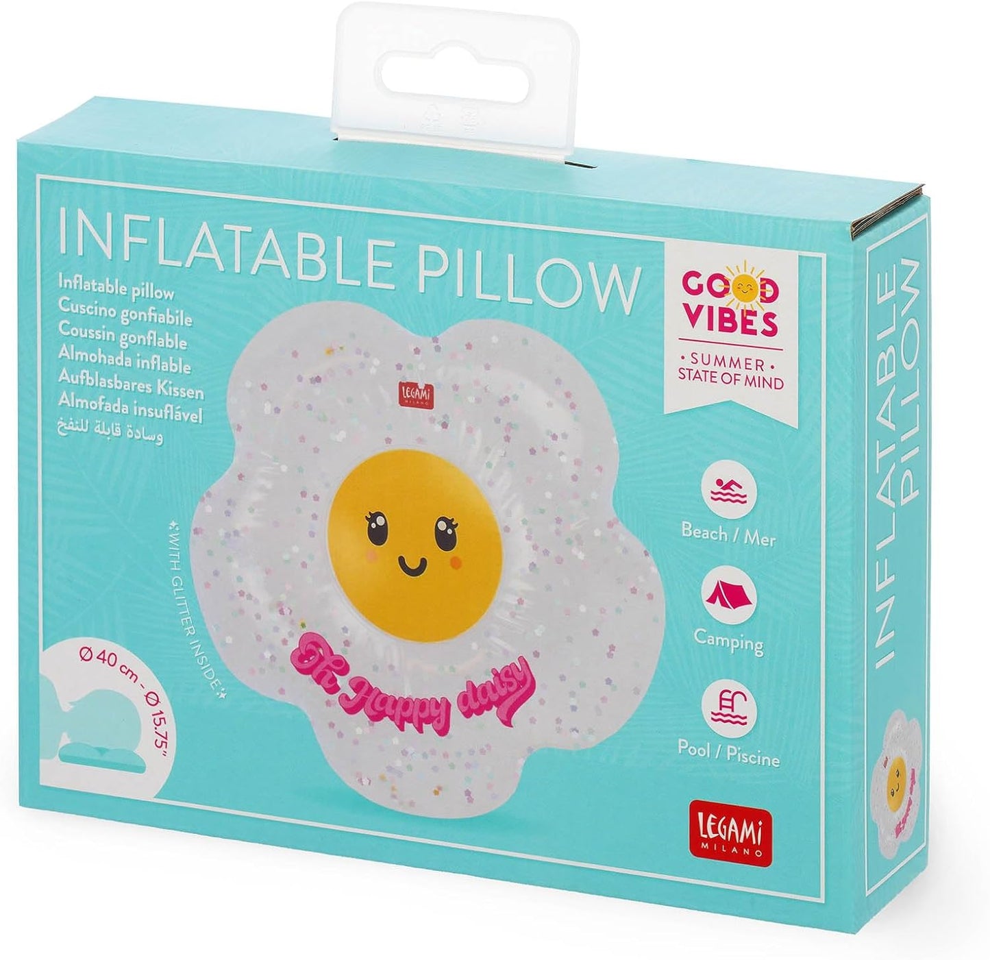 LEGAMI Aufblasbares Kissen Daisy Ø40 cm Strand Pool