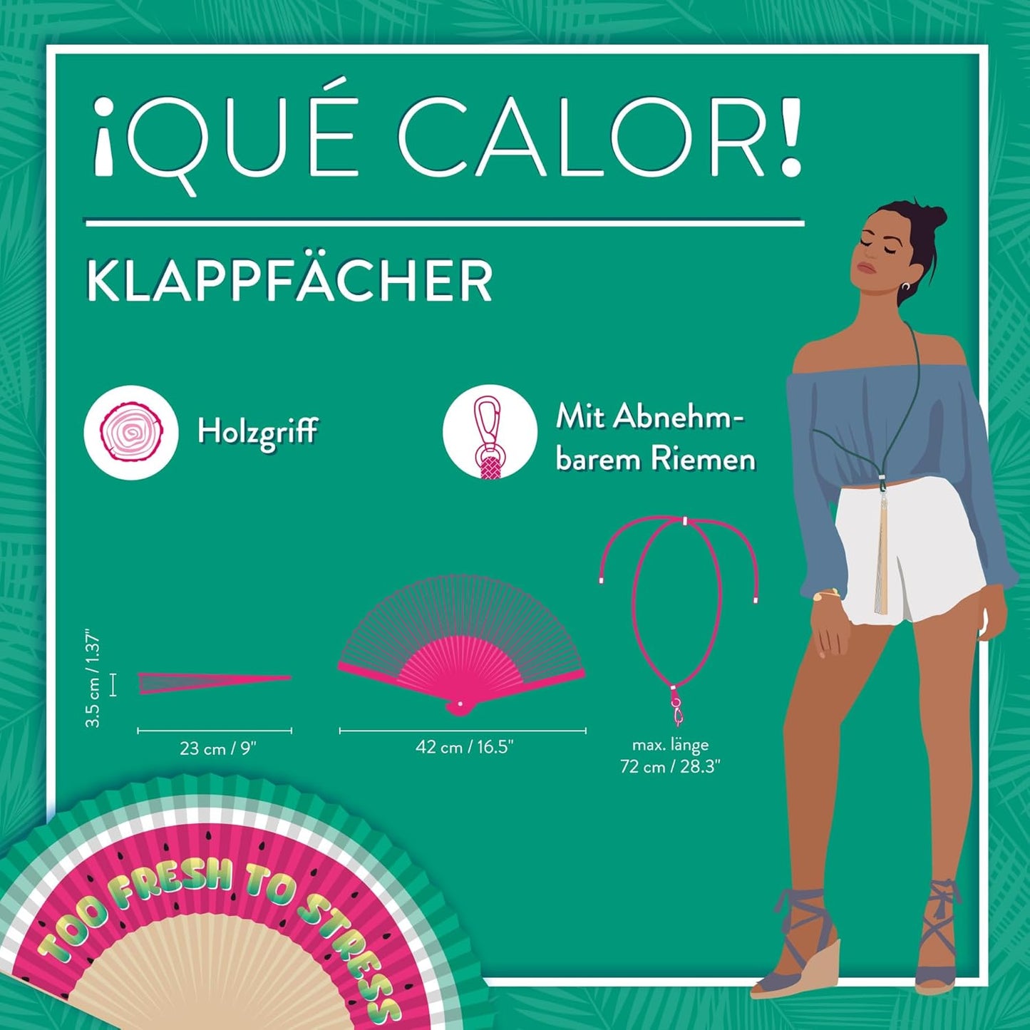 LEGAMI Klappfächer ¡Que Calor! Watermelon – Sommer