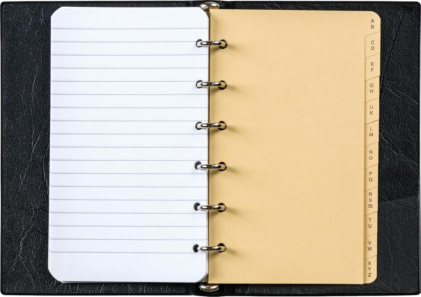 BRUNNEN Ringbuch A6 schwarz - 6-Ring-Mechanik mit Einlage und Register