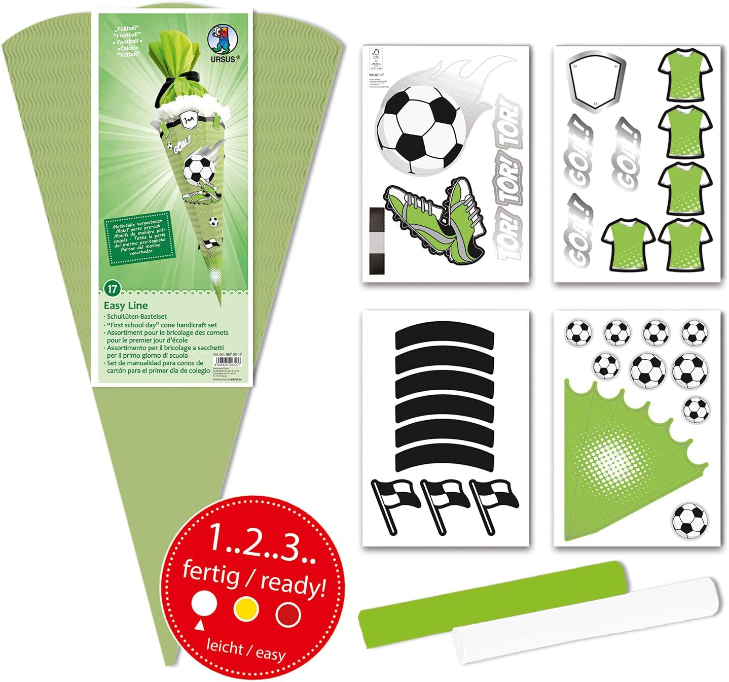 Ursus Schultüten-Bastelset Fußball 68 cm