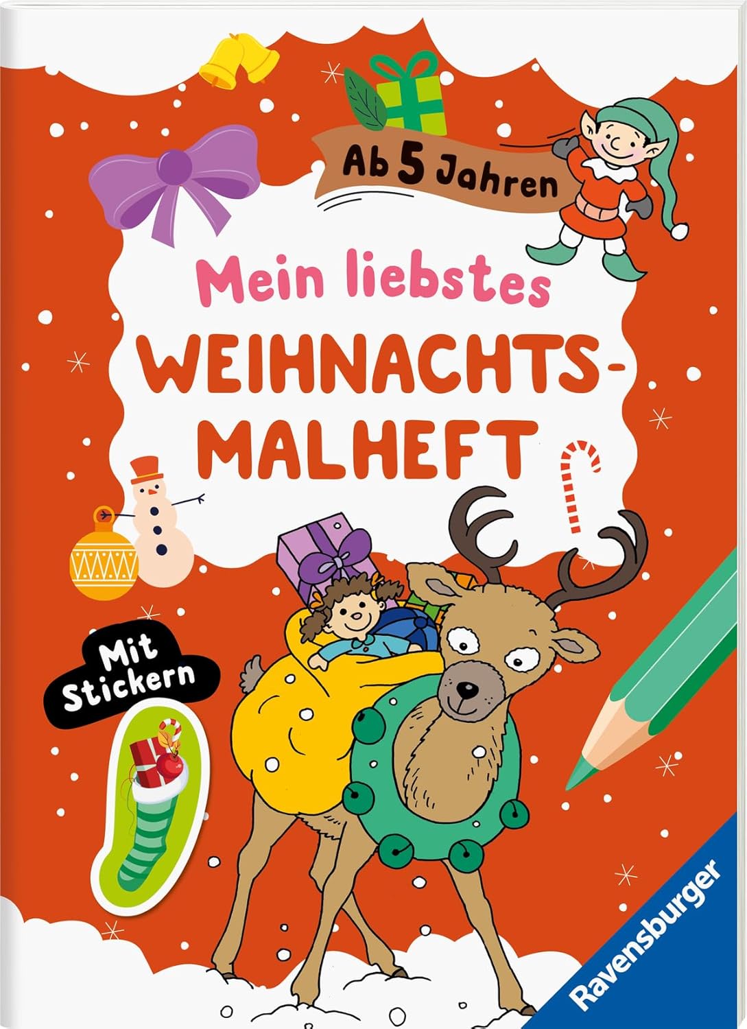 Weihnachtsmalheft ab 5 - 24 Motive + Sticker | Ravensburger