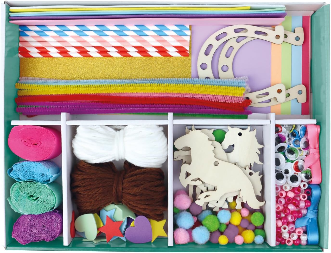 LENA Bastelkoffer Pferde - Kreatives Bastelset Premium