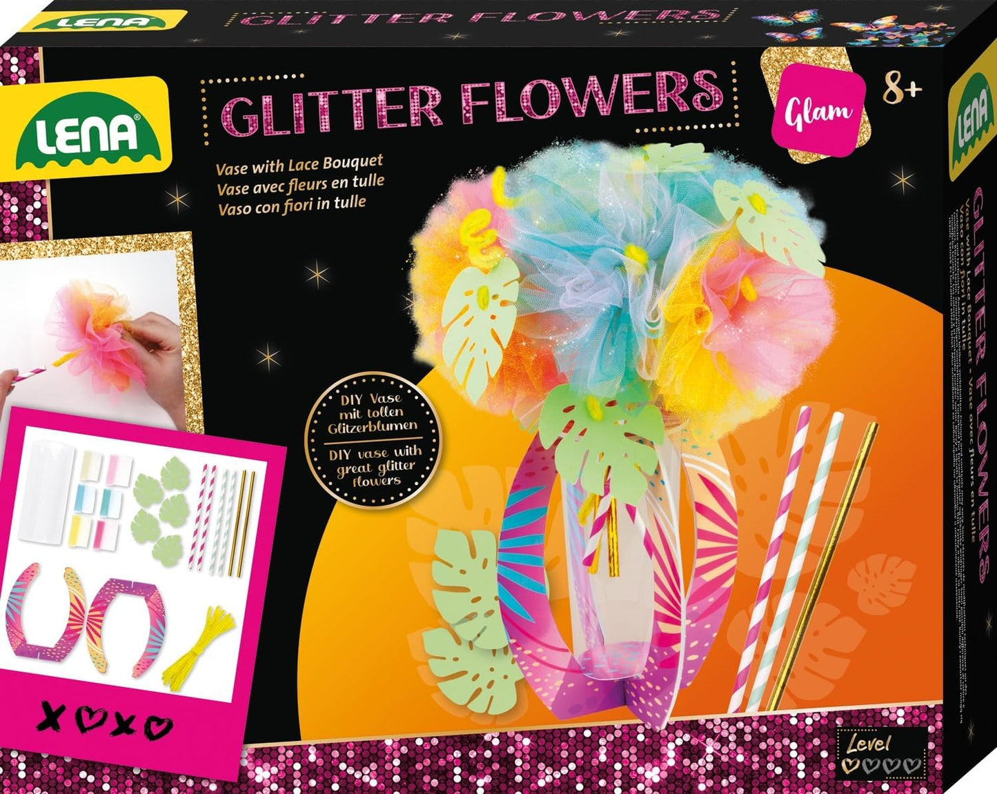 Glitter Flowers Blumenstrauß - DIY Bastelset für Kinder