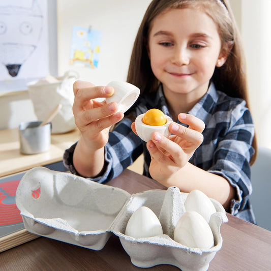 HABA Eier-Set für Kinderküche - 4 Stück mit Öffnungsfunktion