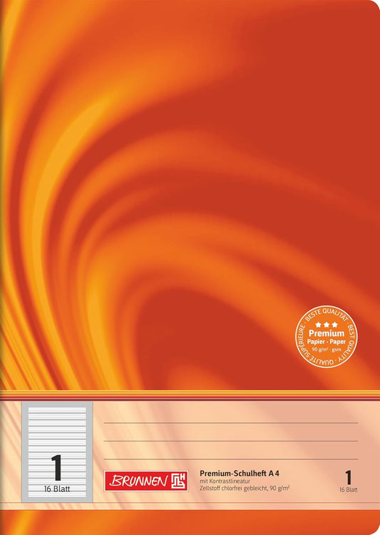 Premium Schulheft A4 - Kontrastlineatur für perfekte Handschrift (16 Blatt)