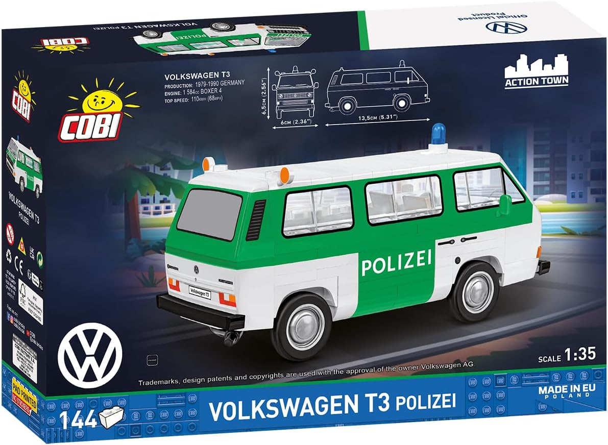 COBI VW T3 Polizei Bauset 144 Teile Maßstab 1:35