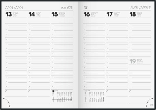 BRUNNEN Tischkalender 2026 - Magenta Pink A5 Format