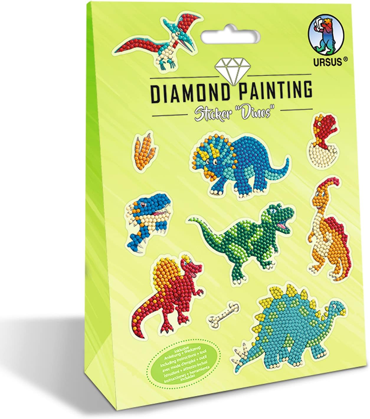 Diamond Painting Sticker Dinos - Kreatives Bastelset für Kinder